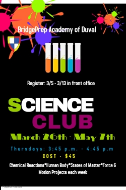 Science Club - Registration begins Monday!